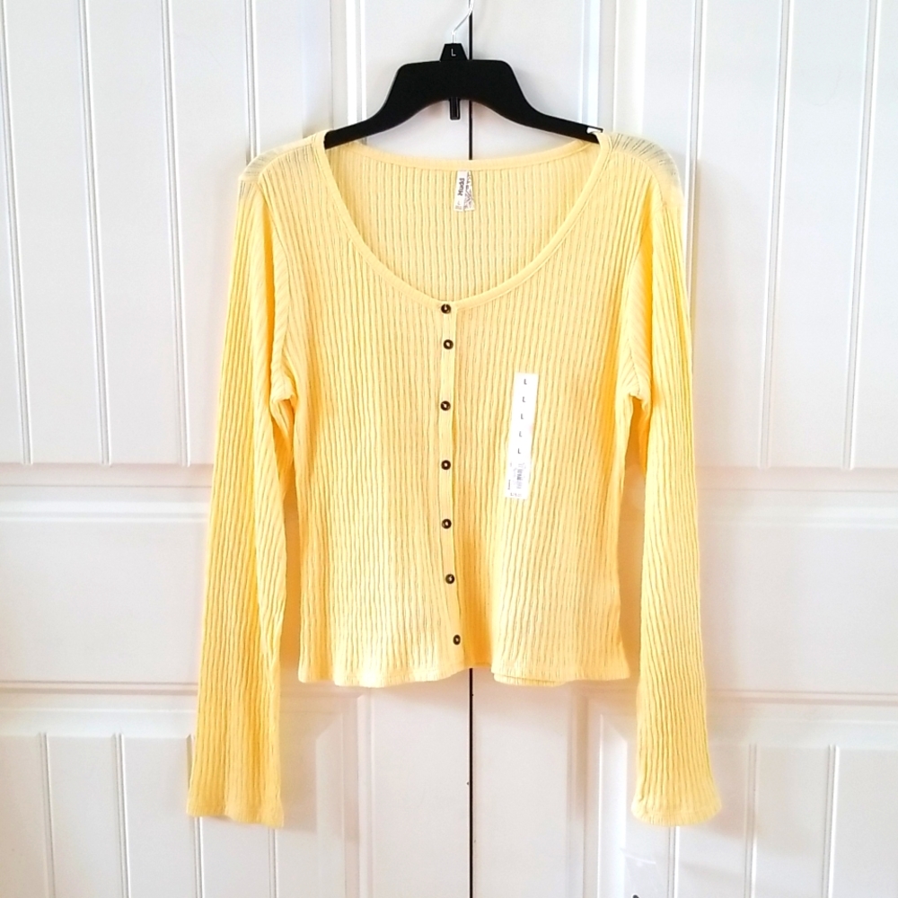 Muddy Yellow Long Sleeve Button Through Shirt